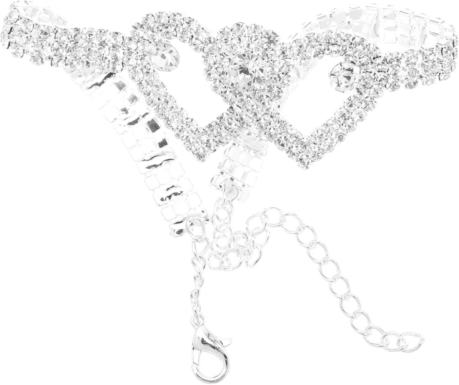 Homoyoyo Adjustable Crystal Heart Anklet Beach Ankle Chain Eye-catching Jewelry