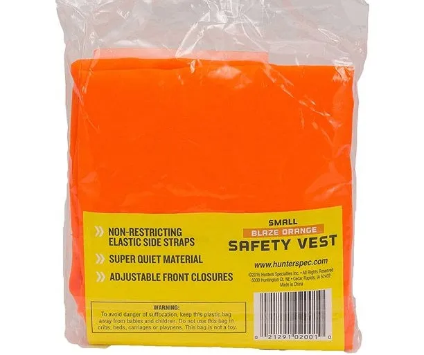 Hunter's Specialties Blaze Orange Safety Vest Small