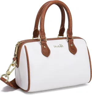 INICAT Mini Purse Small Satchel Top-Handle Handbag Boston Barrel Travel Bags for Women with Detachable Crossbody Strap