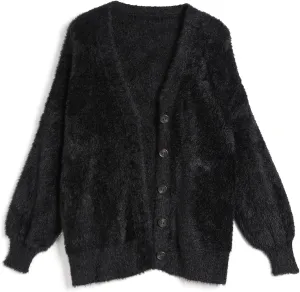 JASCLS Women's Trendy Casual Loose Oversized Color Block Long Sleeve Open Front Sweater Cardigans for Women