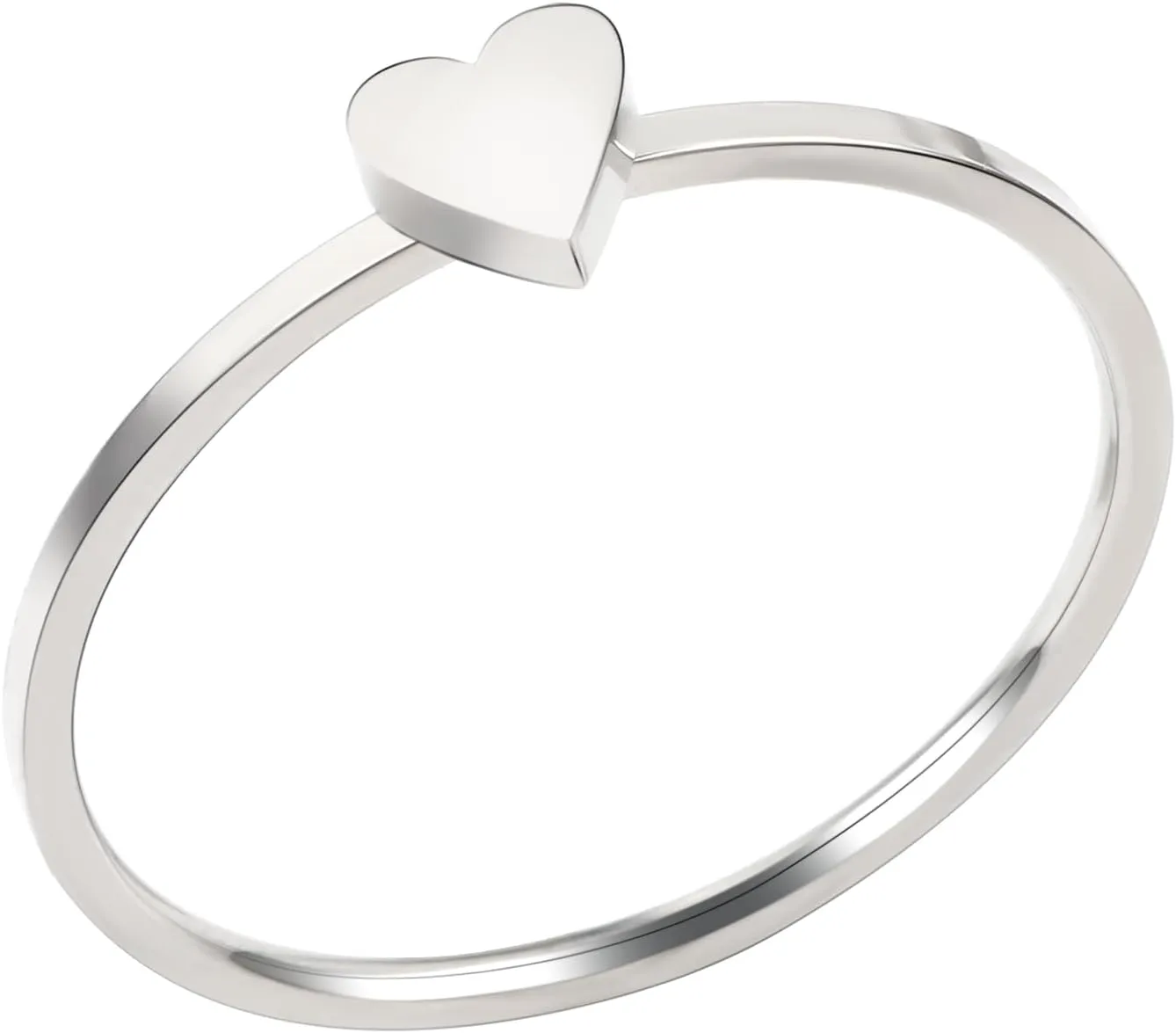 JINHUI Silver Rings for Women, Dainty Stacking Thin Love Heart Rings for Women Statement Friendship Engagement Band Rings Casual Ring