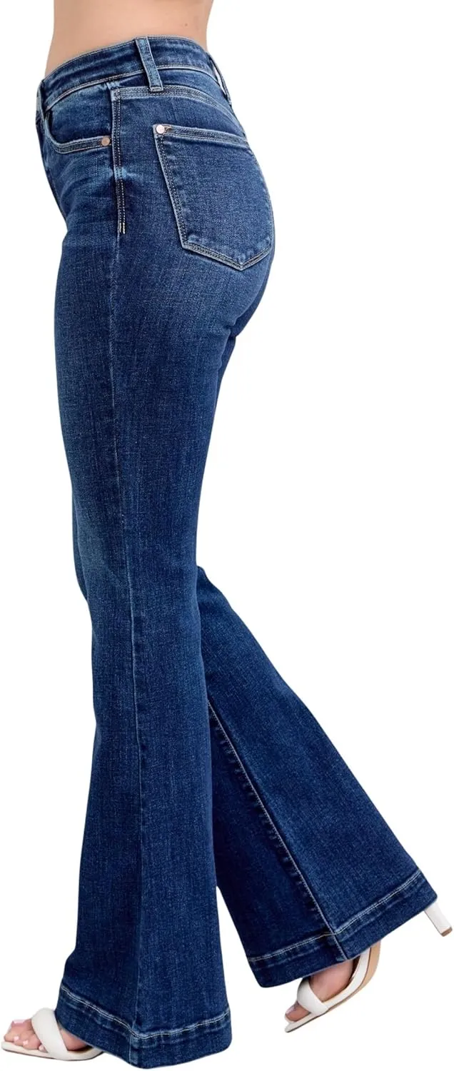 Judy Blue Women's High-Rise Trouser Flare Jeans