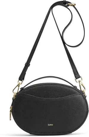 Kattee Crossbody Leather Bags for Women, Small Genuine Leather Cross Body Shoulder Bag for Woman Trendy Purse with Top Handle