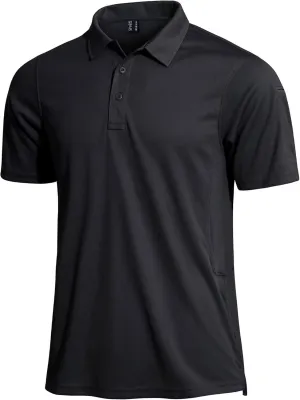 KEFITEVD Men's Jersey Polo Shirts Quick Dry Tactical Shirts Short Sleeve Outdoor Pique Performance Military Active Shirts