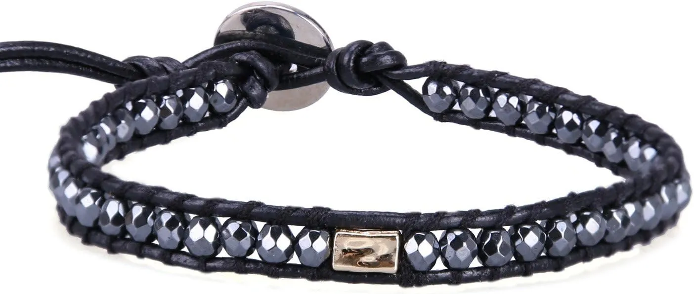 KELITCH White Turquoise Beaded Bracelet Handmade Wrap Bangle Bracelets Women Boho Jewelry Adjustable Bracelets Jewelry Gifts