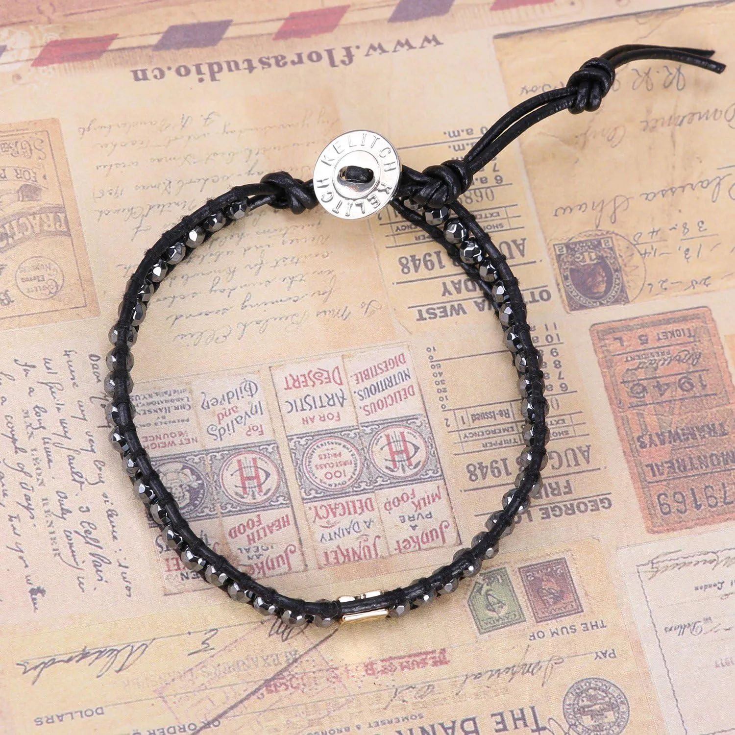KELITCH White Turquoise Beaded Bracelet Handmade Wrap Bangle Bracelets Women Boho Jewelry Adjustable Bracelets Jewelry Gifts