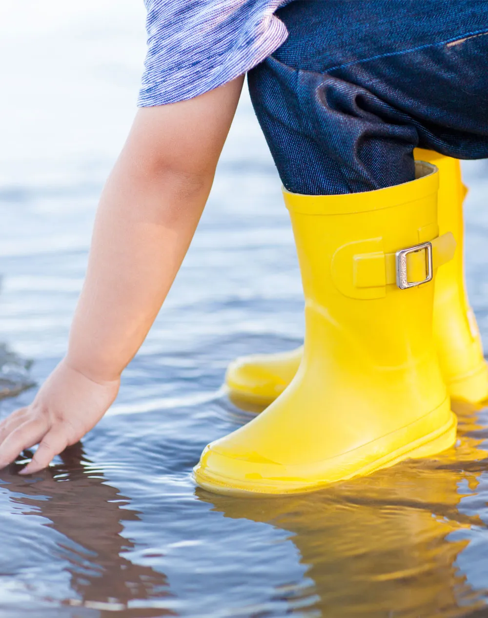 KID’S BUCKLE RUBBER RAIN BOOTS CLASSIC YELLOW