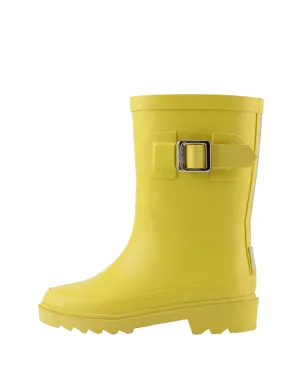 KID’S BUCKLE RUBBER RAIN BOOTS CLASSIC YELLOW