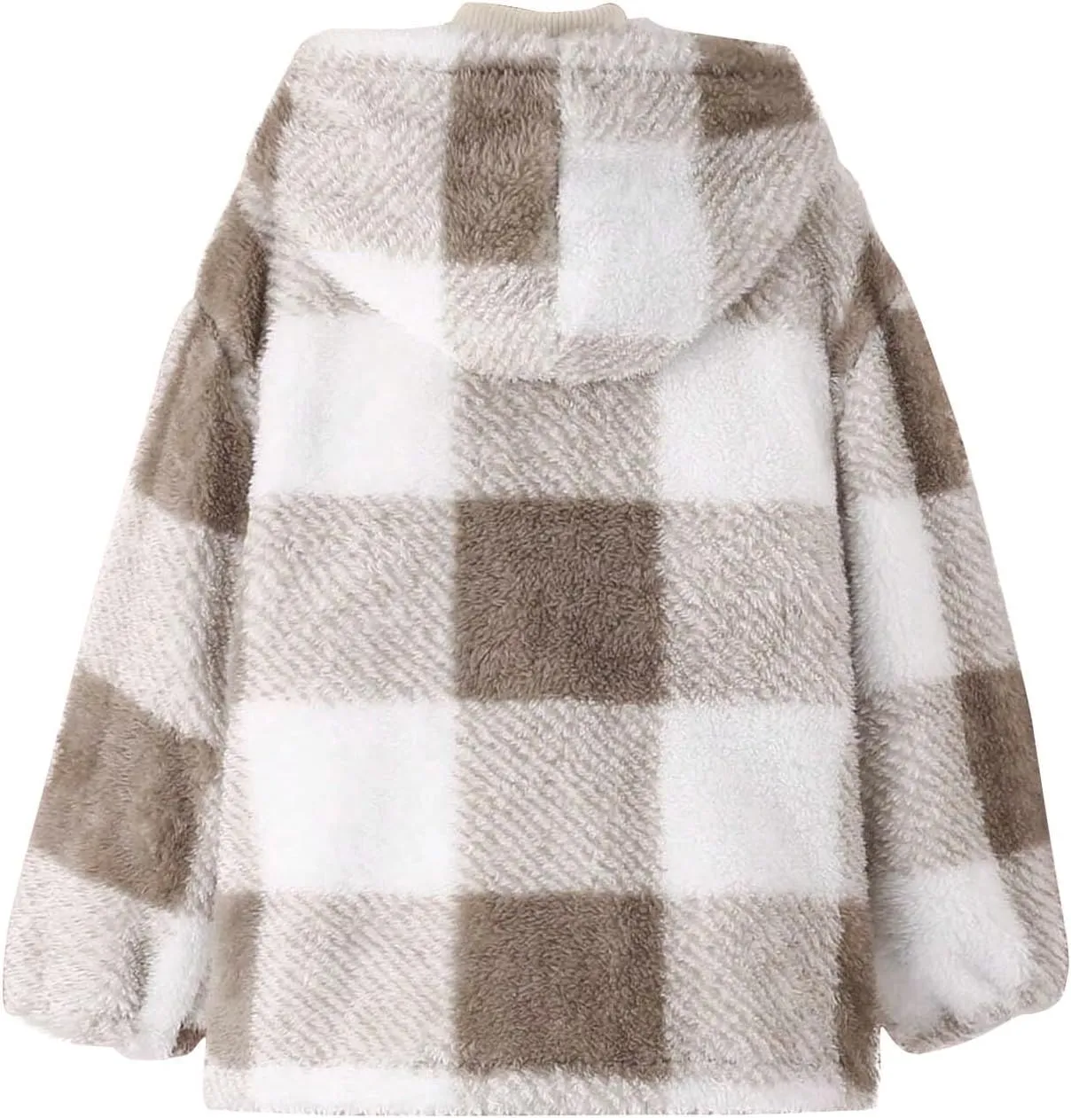 Kids Winter Warm Plush Coat Trendy Plaid Jackets Zip Up Hoodie Boy Girls' Clothing Fleece Hooded Outwear