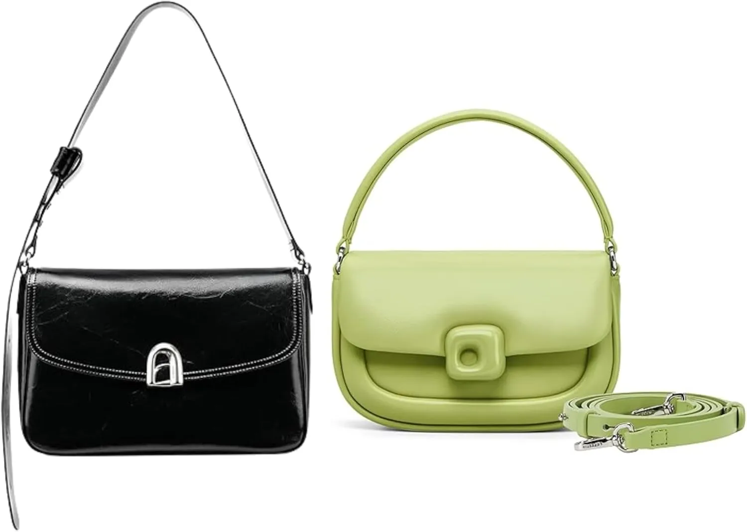 LA FESTIN Leather Small Crossbody Bags For Women with Chain Strap - Trendy Fashion Western Satchel Purses With Buckle Closure