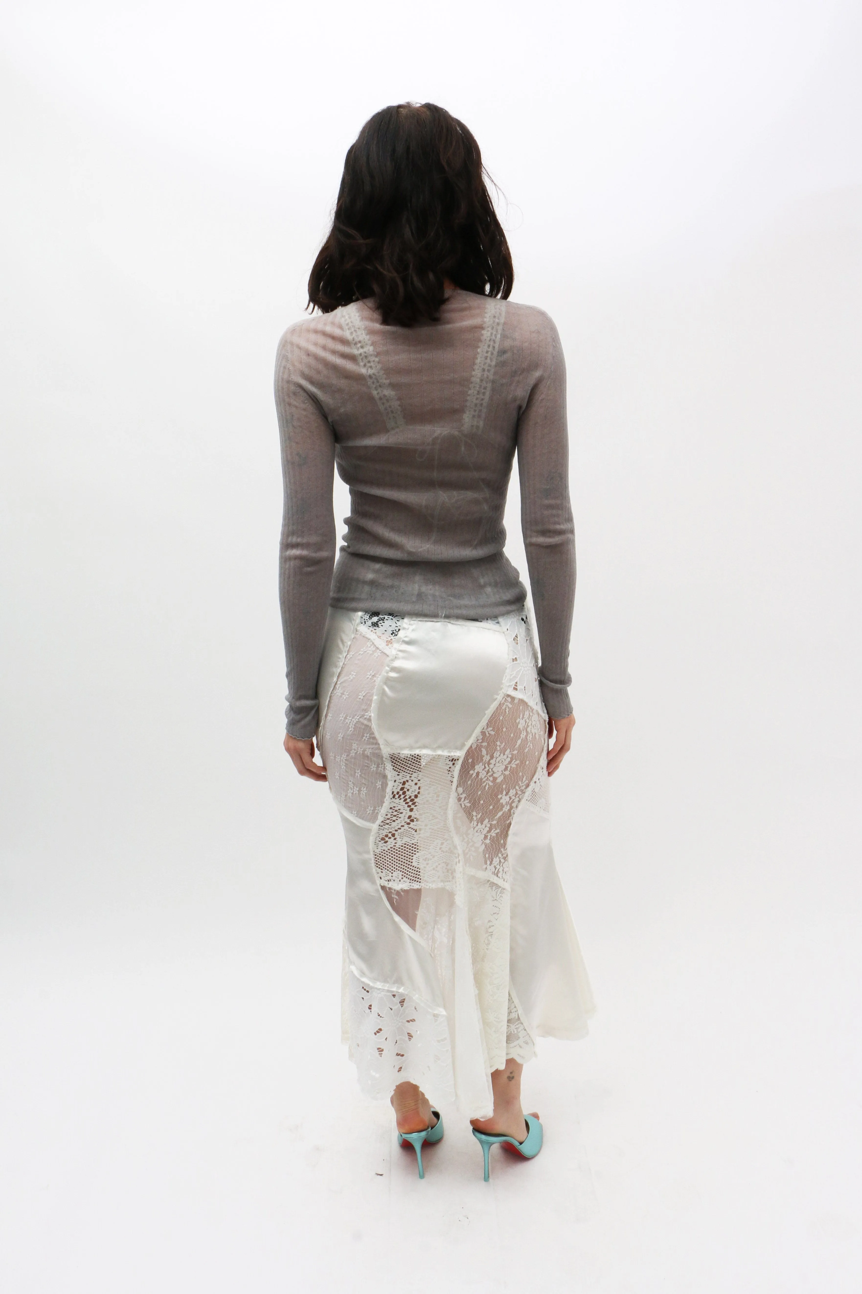 Lace Patched Mermaid Skirt