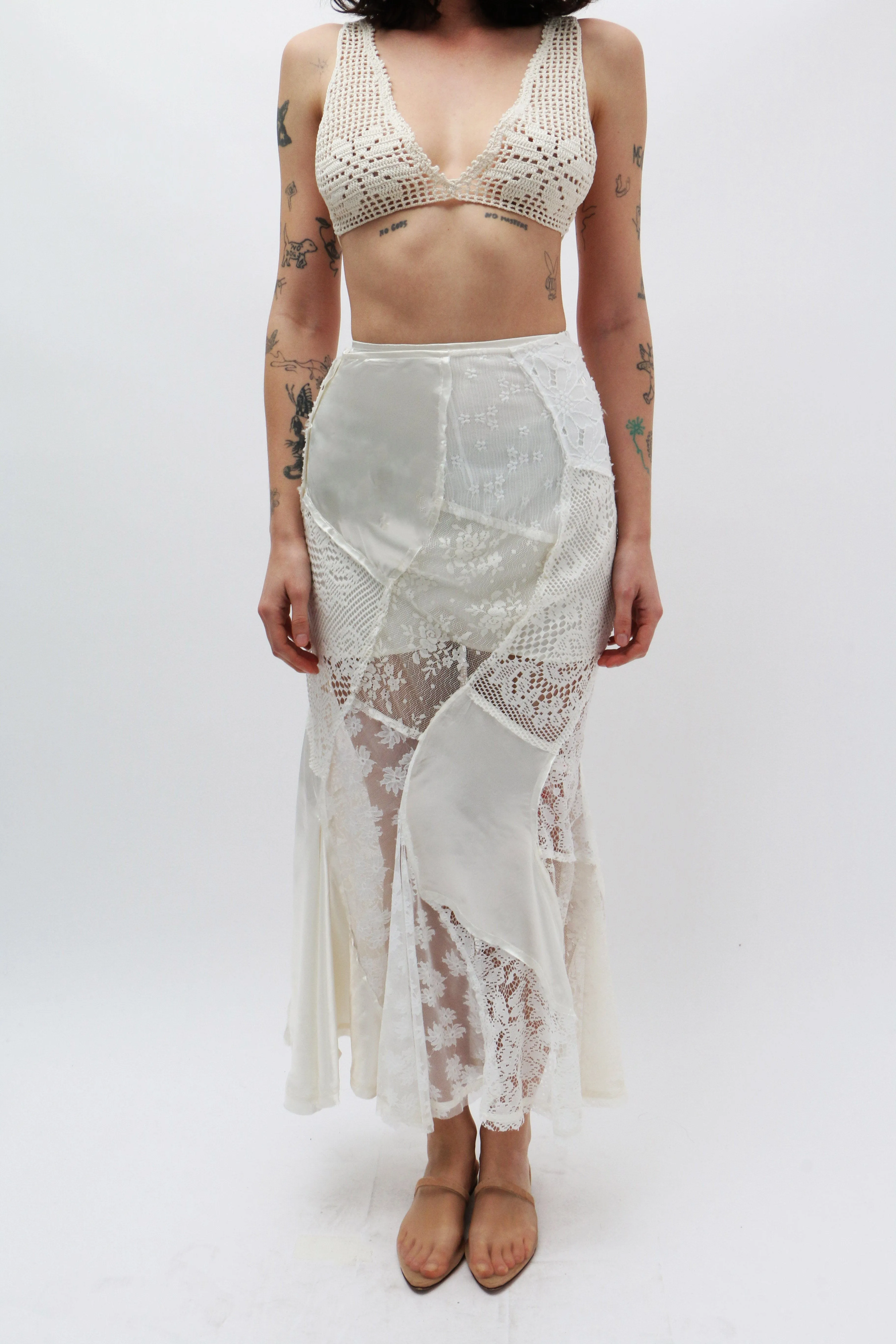 Lace Patched Mermaid Skirt