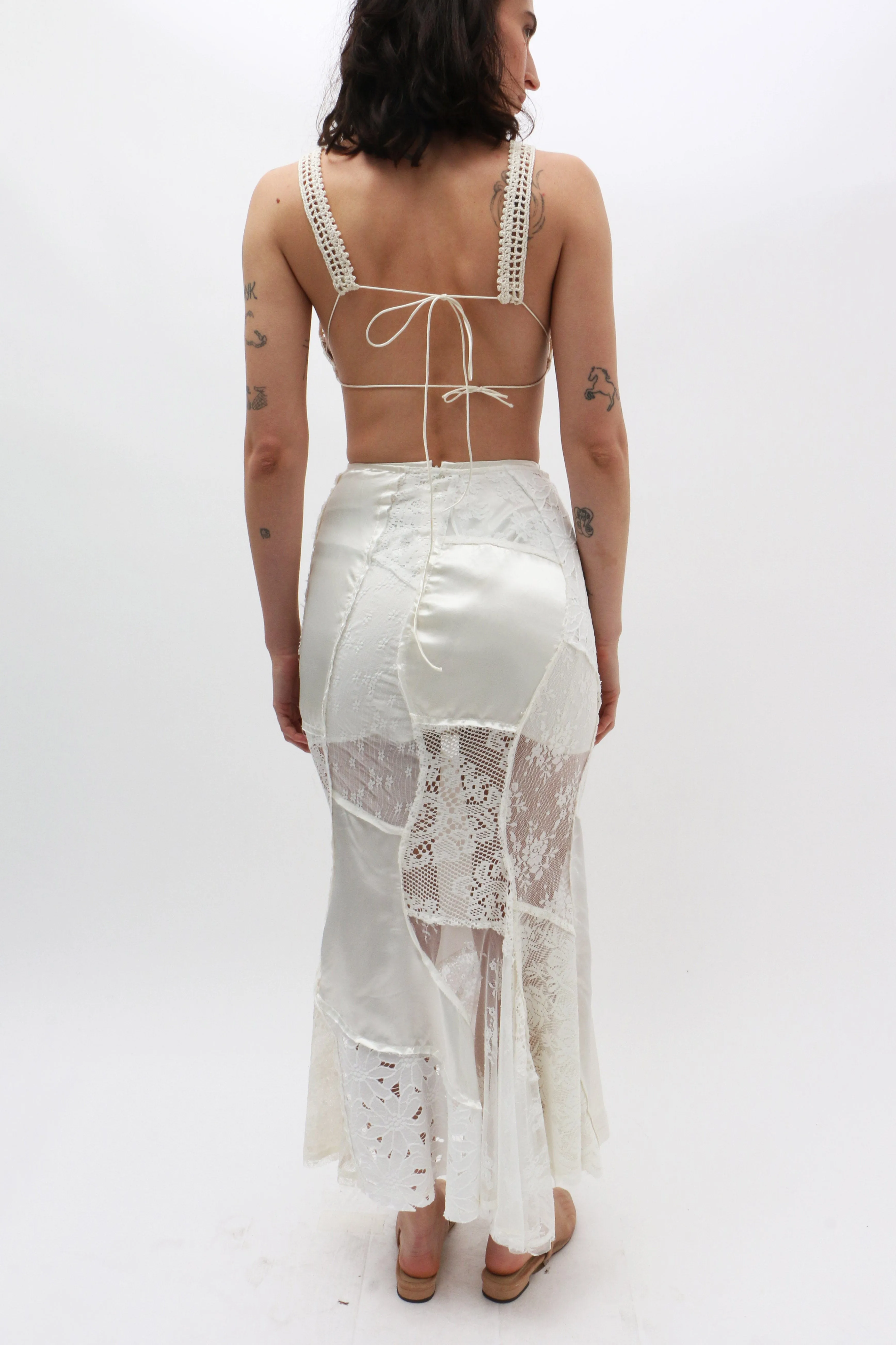 Lace Patched Mermaid Skirt