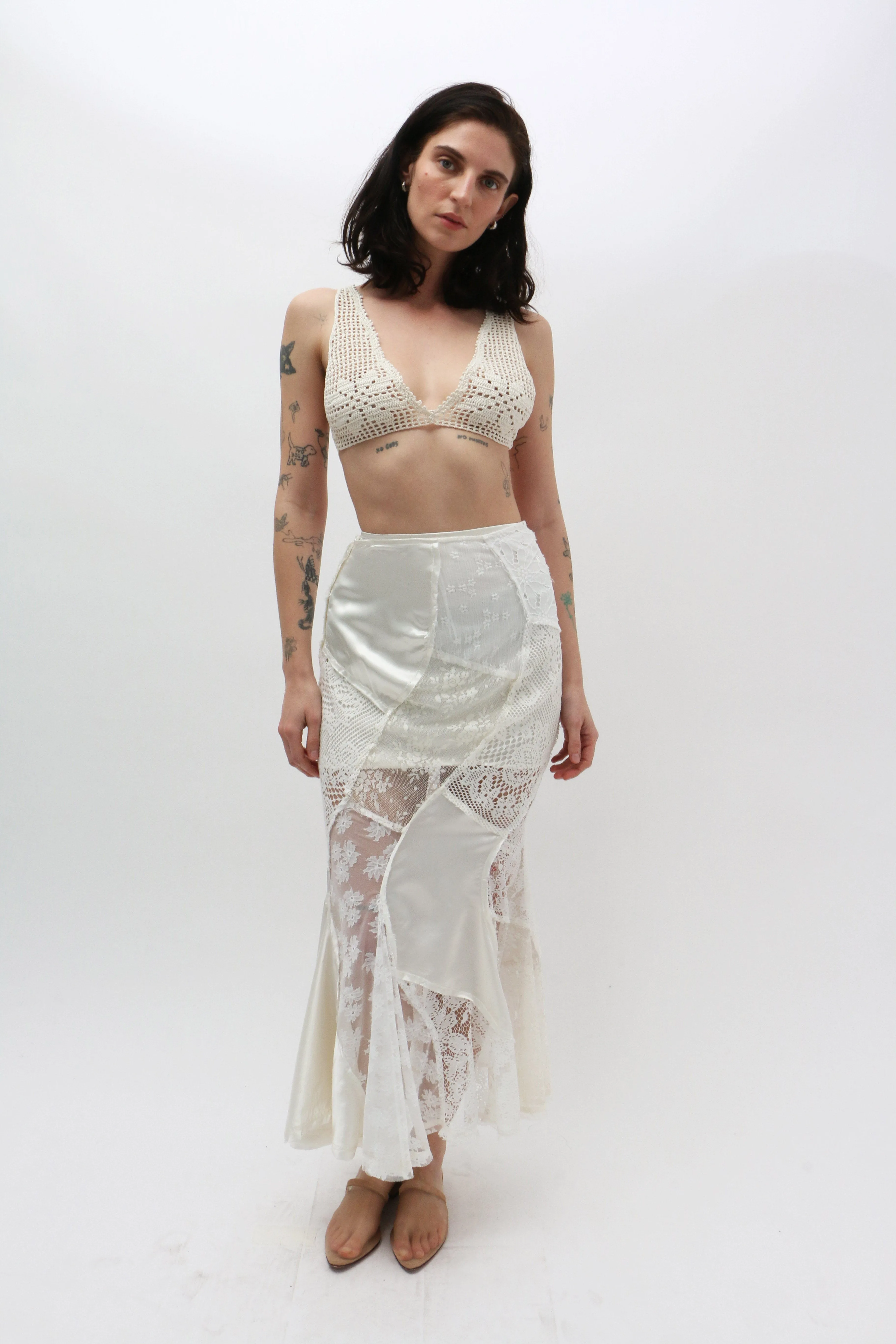 Lace Patched Mermaid Skirt