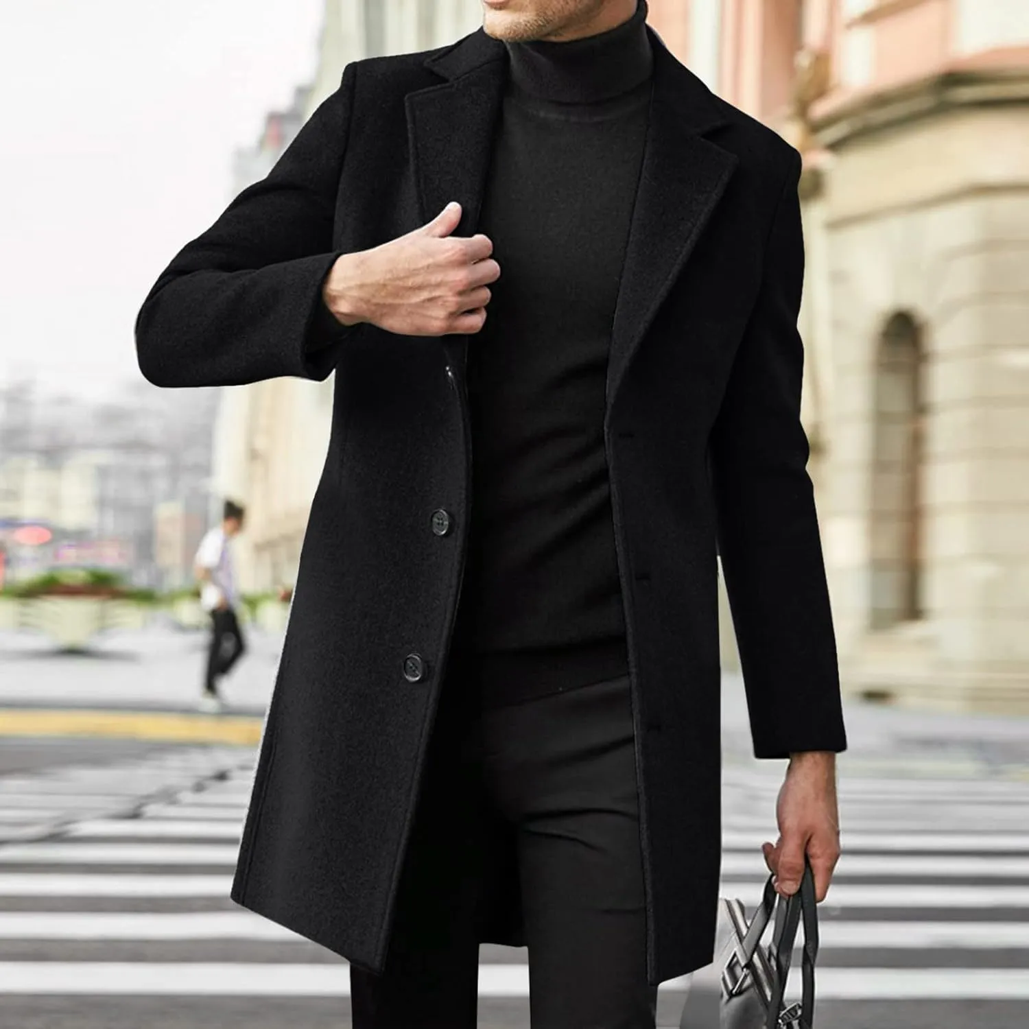 LCMTWX Men's Winter Jacket Windproof Stand Collar Knitted Splice Sweater Coat Casual Cardigan Stylish Outwear Coats for