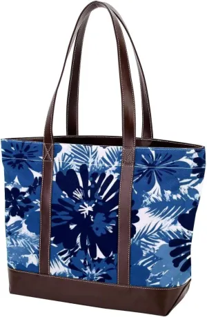 Leaf-448 Tote Bags Durable Leather Canvas Purses and Handbags for Women Top Handle Shoulder Satchel Hobo Bags