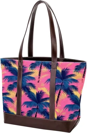 Leaf-463 Tote Bags Durable Leather Canvas Purses and Handbags for Women Top Handle Shoulder Satchel Hobo Bags