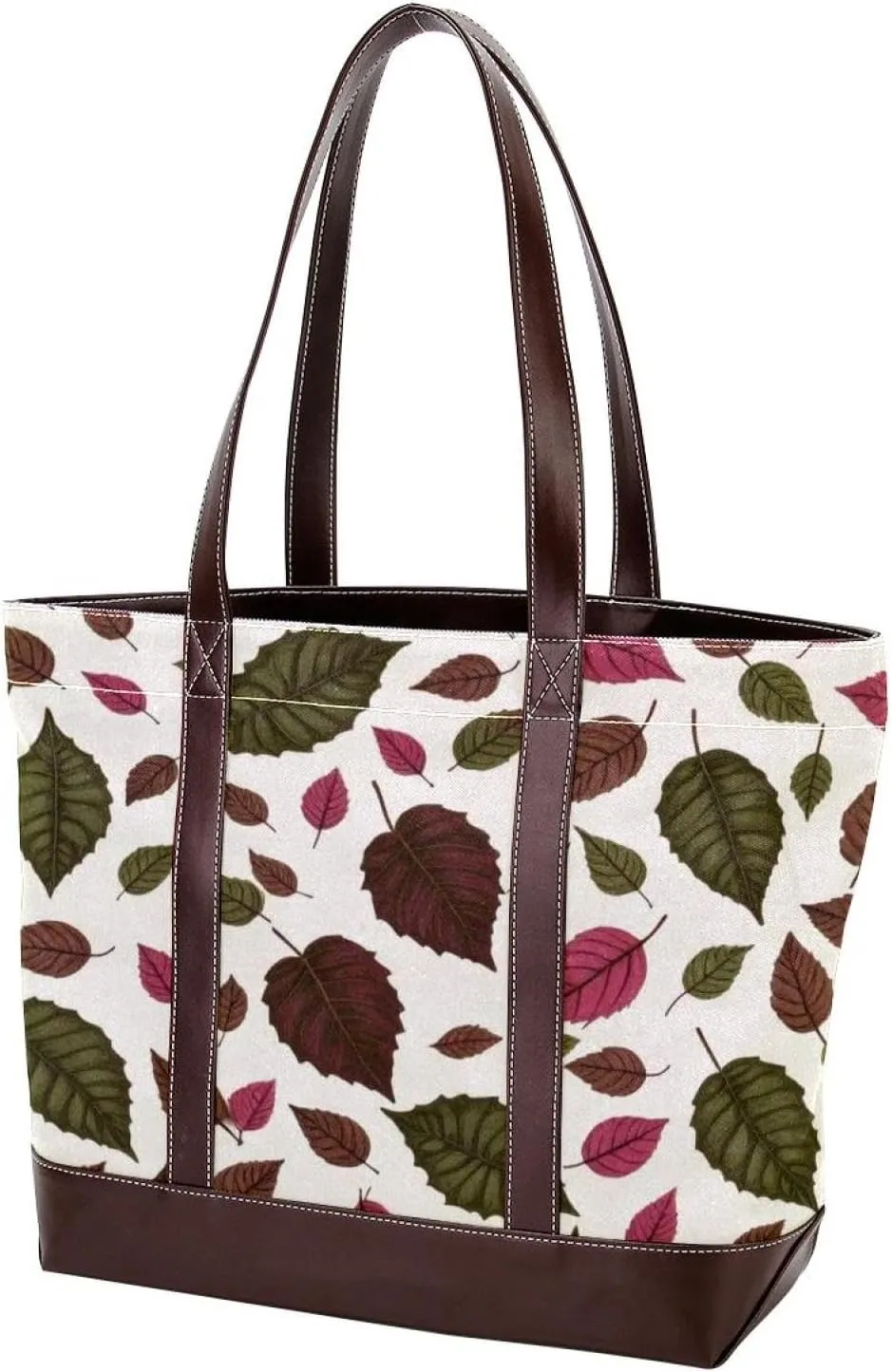 Leaf-574 Tote Bags Durable Leather Canvas Purses and Handbags for Women Top Handle Shoulder Satchel Hobo Bags