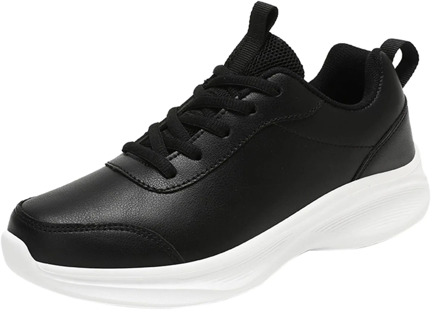 Leather Casual Dress Shoes for Men Non Slip Walking Shoes Waterproof Lace Up Running Shoes Sneakers for Women
