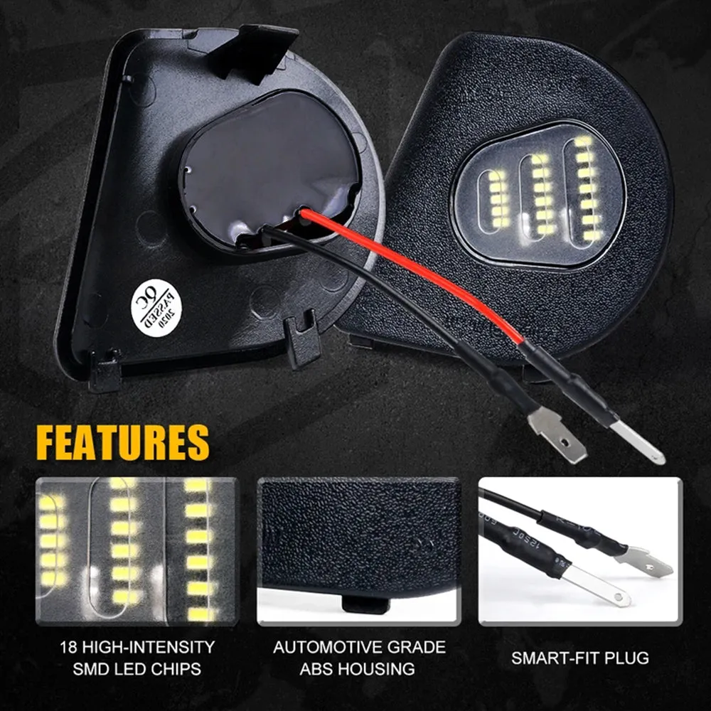 LED Side Mirror Puddle Lamps Assembly for Dodge 10-19 Ram 1500, 10-18 Ram 2500/3500, 11-18 Ram 4500/5500