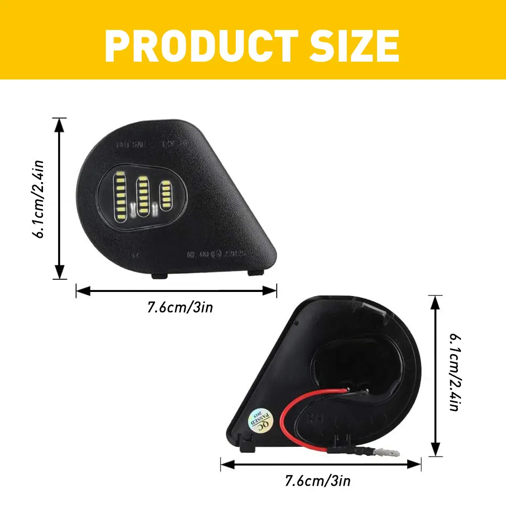 LED Side Mirror Puddle Lamps Assembly for Dodge 10-19 Ram 1500, 10-18 Ram 2500/3500, 11-18 Ram 4500/5500