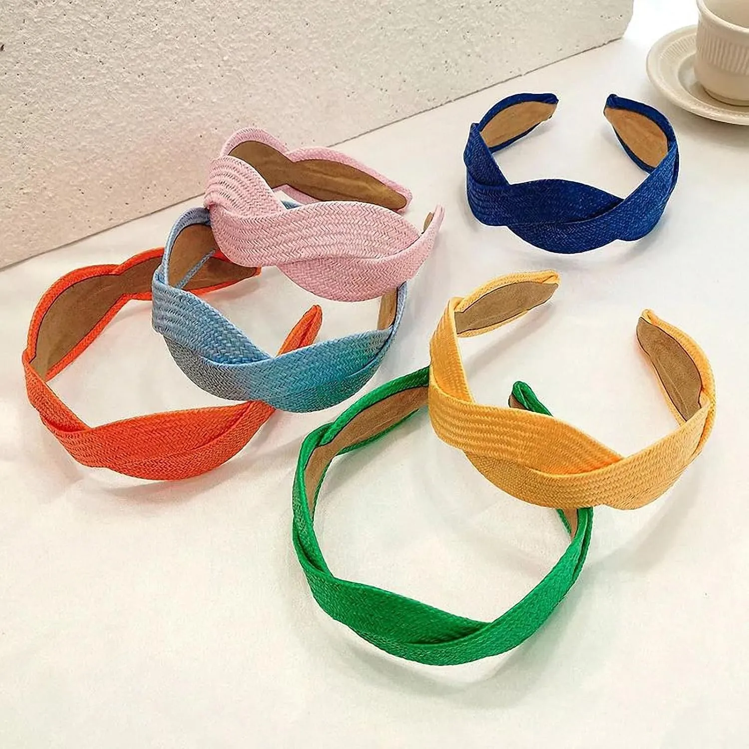 Lightweight Hair Accessories Chic Womens Hairbands Versatile Hair Wraps Twisted Braided Headband Raffia Grass Wide Cross Hair Rope Hairband Women Hair Accessories