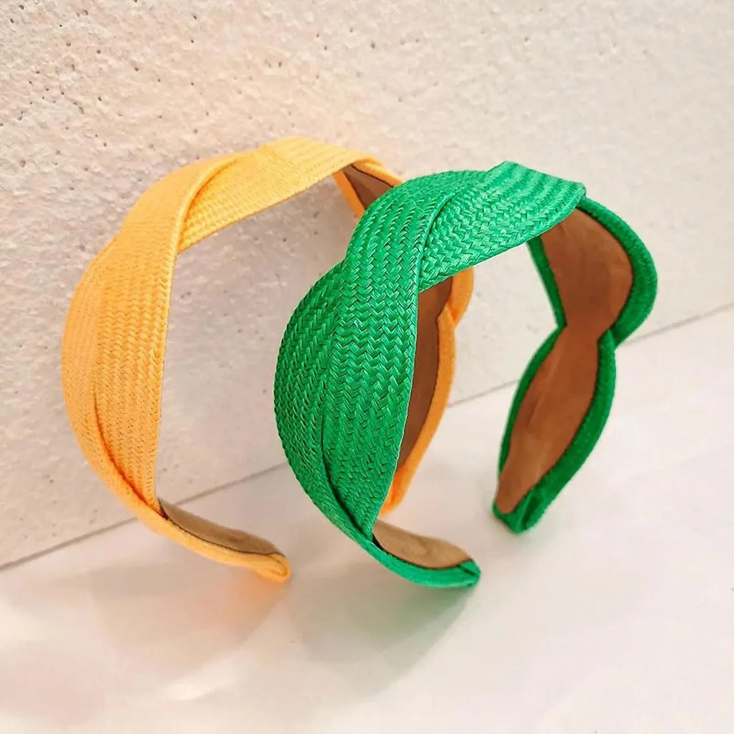 Lightweight Hair Accessories Chic Womens Hairbands Versatile Hair Wraps Twisted Braided Headband Raffia Grass Wide Cross Hair Rope Hairband Women Hair Accessories