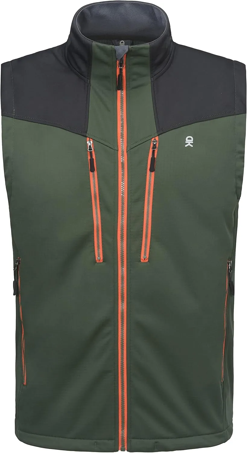 Little Donkey Andy Men's Lightweight Fleece Lined Outdoor Vests Windproof Sleeveless Jackets for Hiking Travel Golf