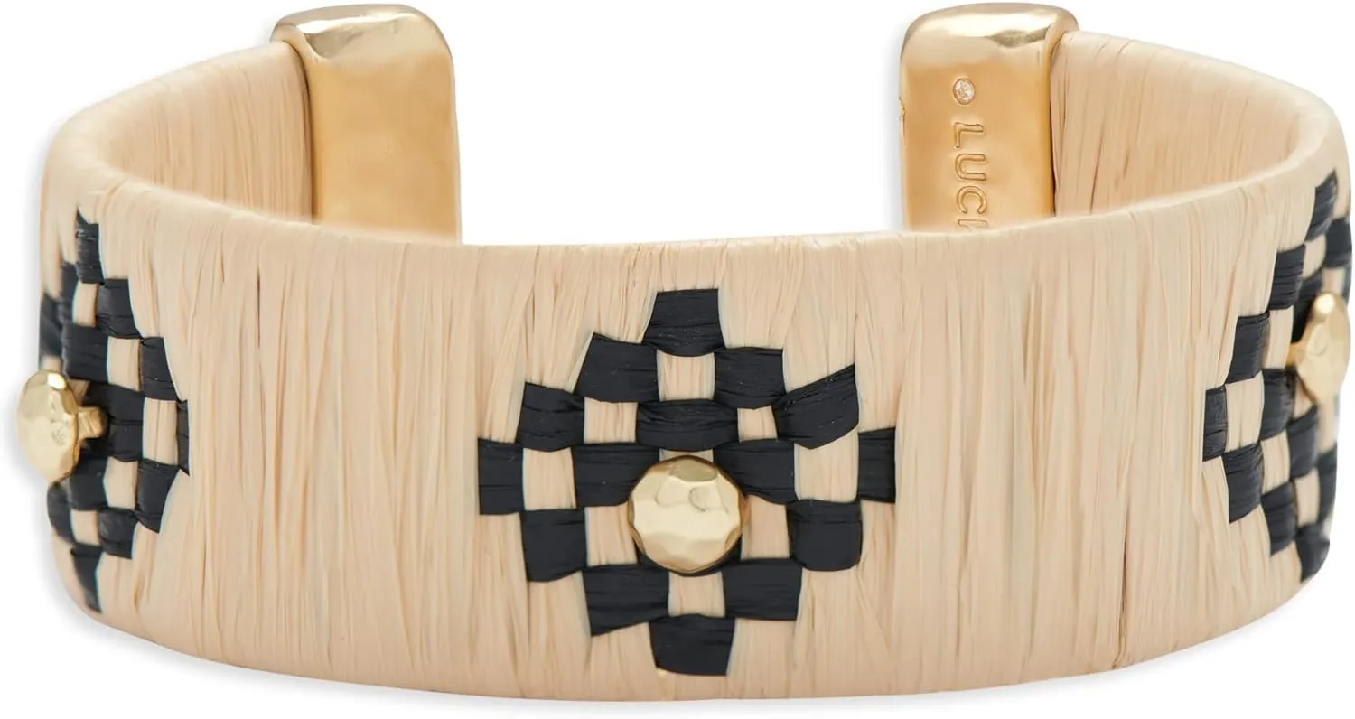 Lucky Brand Geometric Rafia Woven Bracelet, Gold, One Size