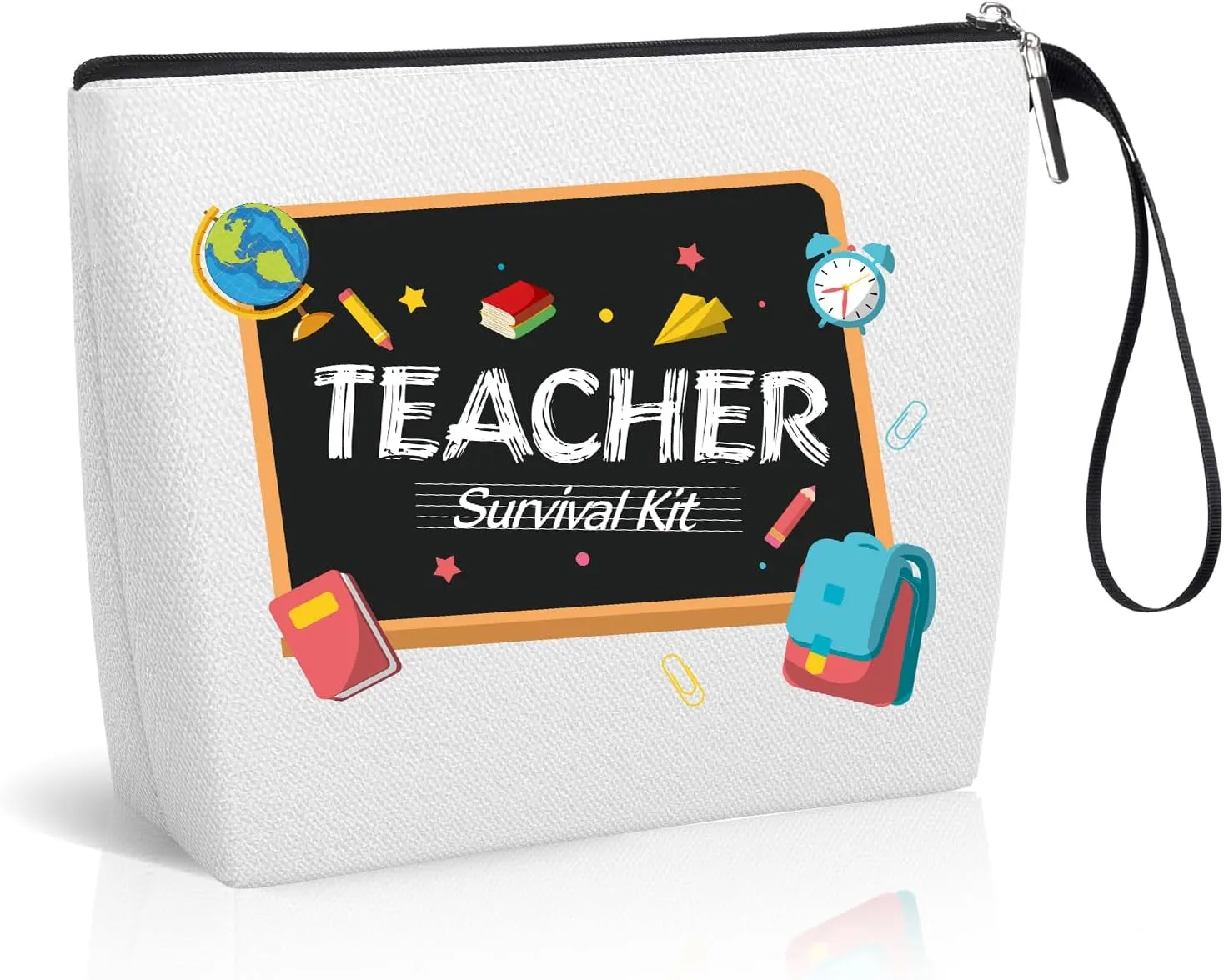 Makeup Bag, Teacher Gifts for Women, Teacher Appreciation Gifts Cosmetic Bag with Zipper, Large Capacity Canvas Travel Make Up Bag Makeup Bag Birthday