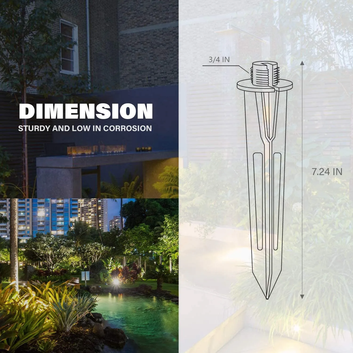 Malibu Replacement Stake For Landscape Lighting Diecast Aluminum Construction 8101-4820-01