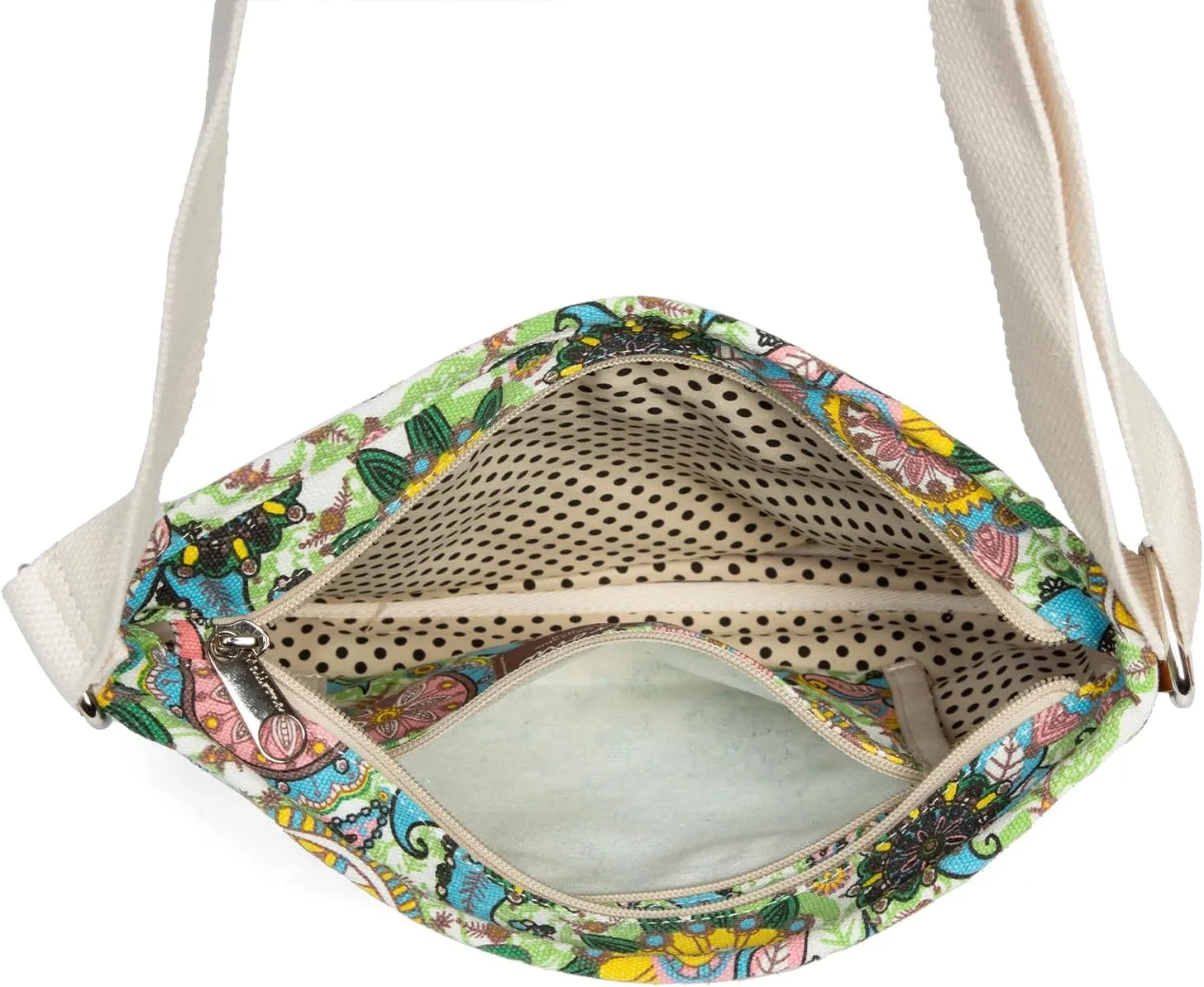 Malirona Women 's Durable Floral Crossbody Bag Canvas Messenger Handbag Multi Pocket Travel Satchel Purse