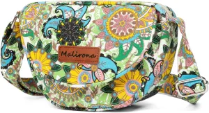 Malirona Women 's Durable Small Floral Crossbody Bag Canvas Messenger Handbag Multi Pocket Travel Satchel Purse