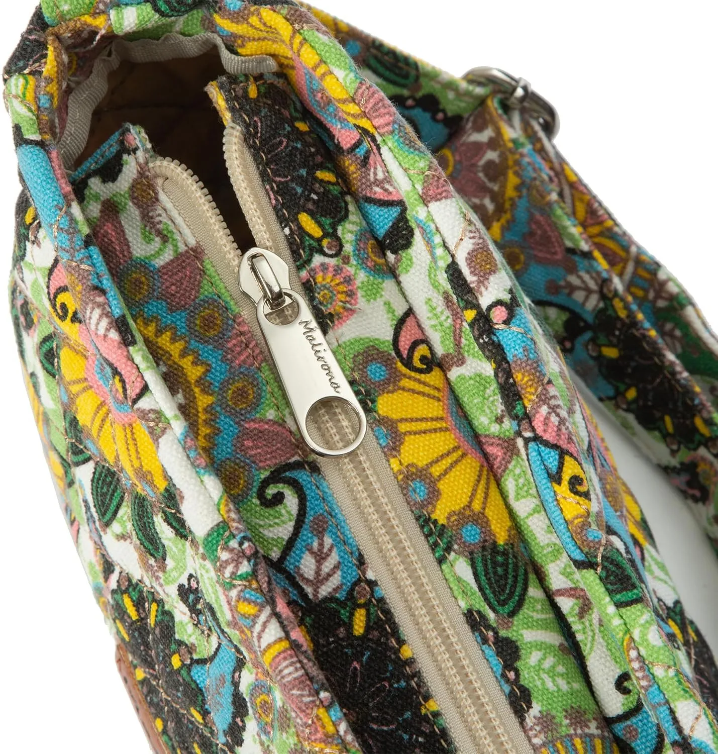 Malirona Women 's Durable Small Floral Crossbody Bag Canvas Messenger Handbag Multi Pocket Travel Satchel Purse