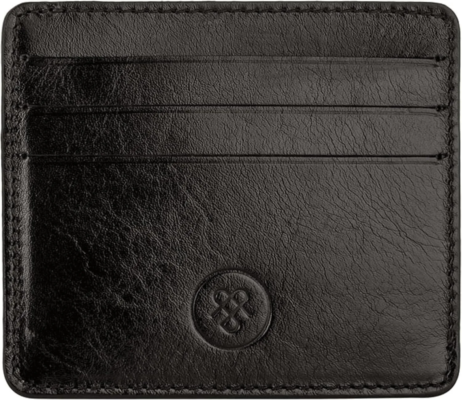 Maxwell Scott - Personalized Mens Luxury Leather Compact Credit Card Holder Case Slimline - The Marco - Black