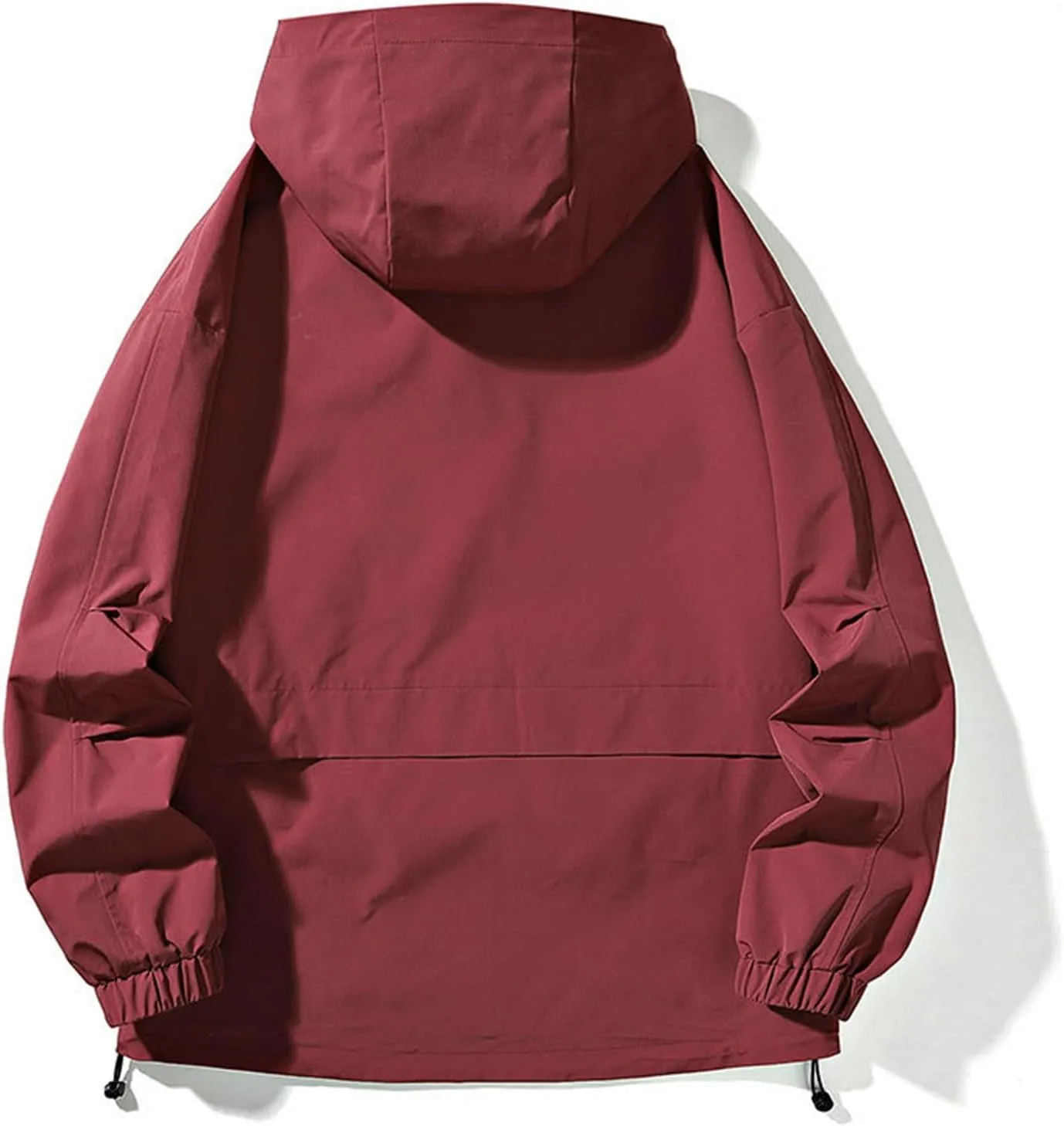 Men Softshell Jacket with Hood Waterproof Windbreaker Lightweight Rain Jacket Outdoor Hiking Travel Hoodies Outerwear