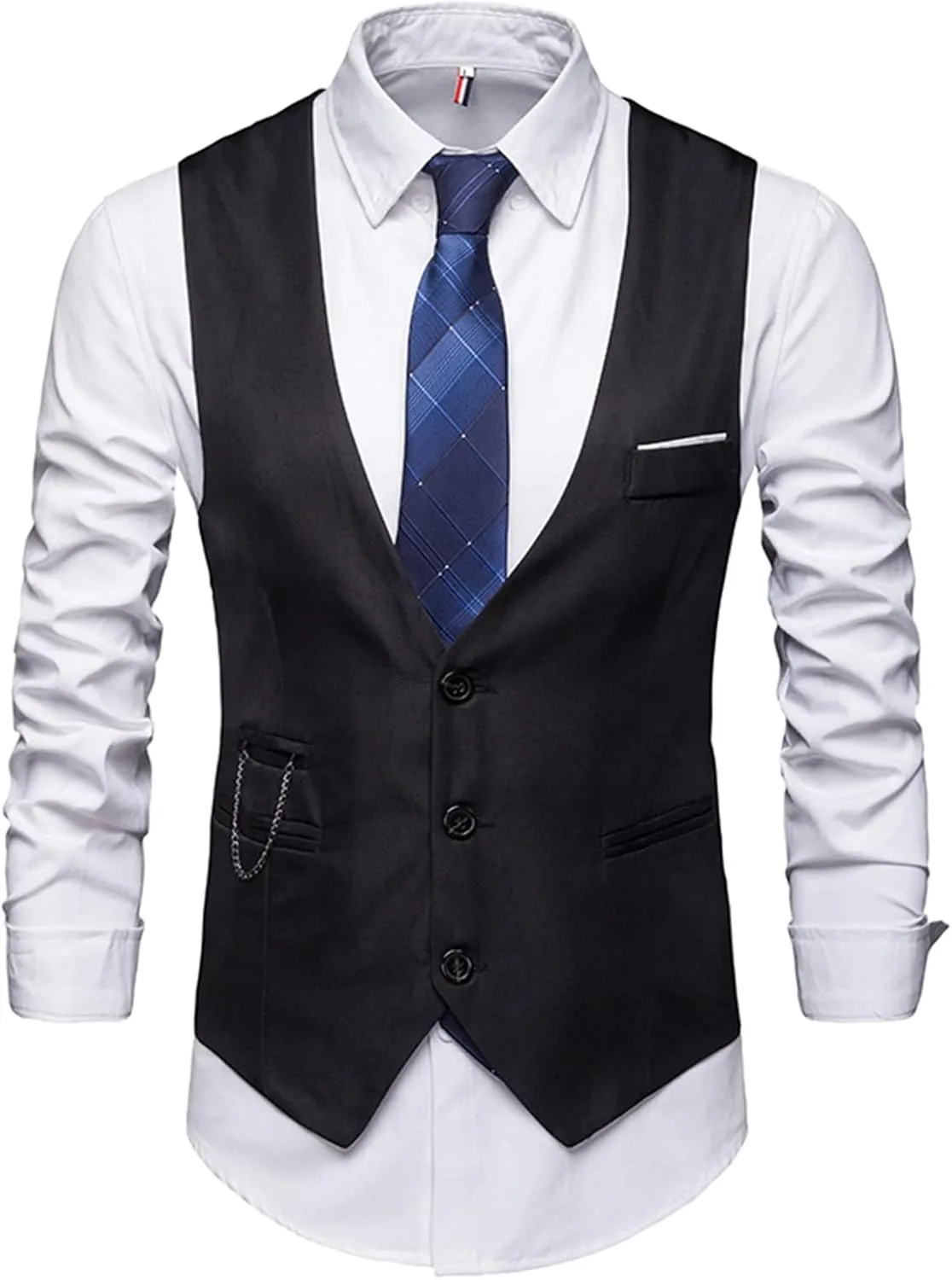 Mens Black Vest V Neck Pocket Retro Color Vest Blouse With Button White Vest Work Vest For Men Black Mens Vests