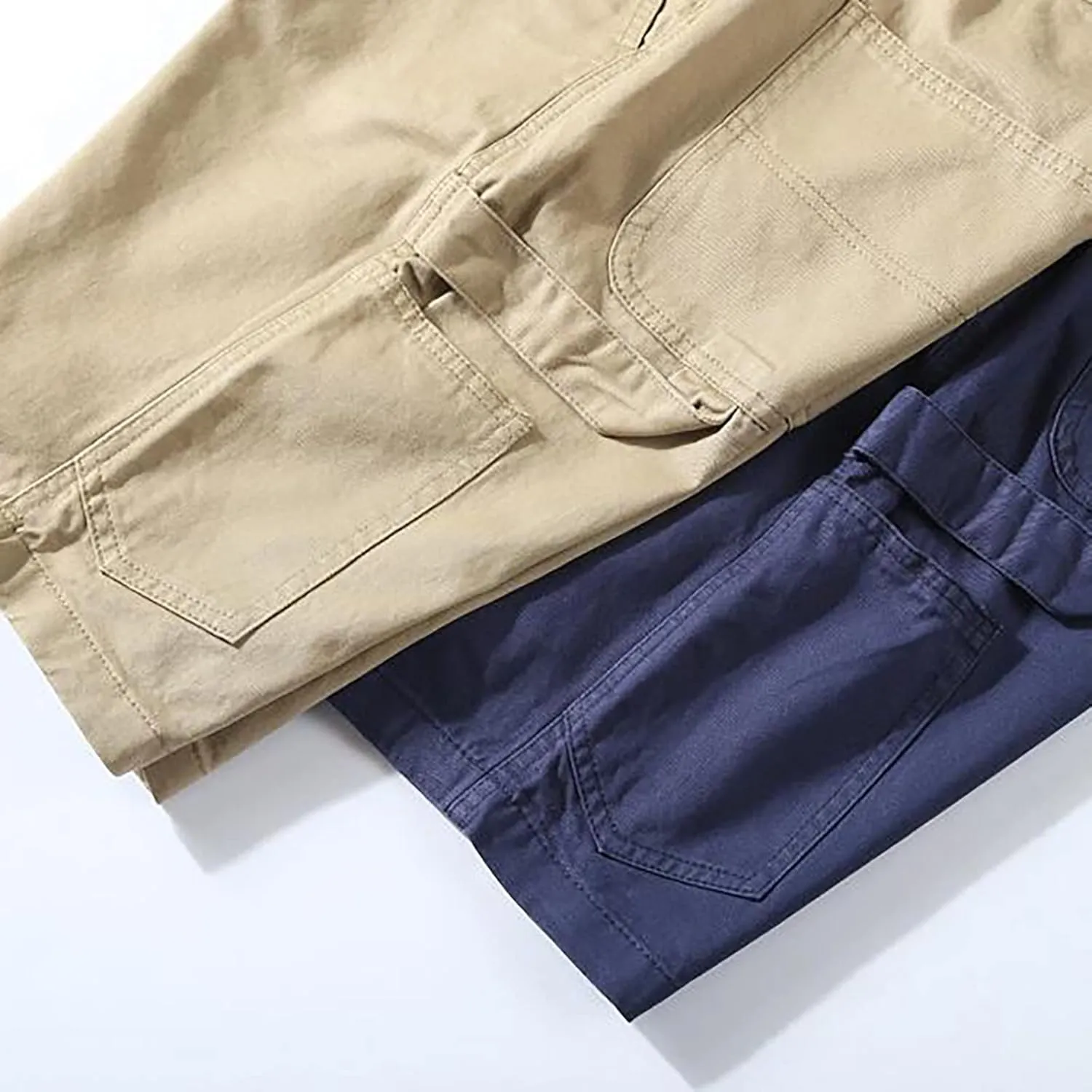 Mens Casual Suit Shorts Solid Relaxed Fit Lightweight Straight Office Bermuda Lightweight Quick Drying Combat Tactical Pants