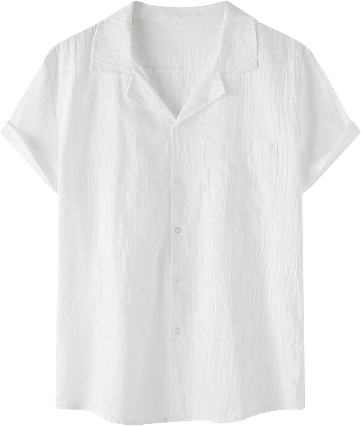 Mens Dress Shirts Men's Linen Shirts Short Sleeve Summer Casual Button Down Shirt for Men Beach Wedding T-Shirts