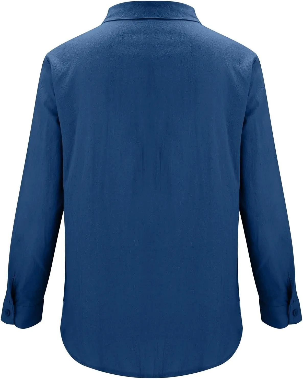 Men's Linen Shirts Slim Fit Long Sleeve Beach Hawaiian Shirts Business Casual Collared Button Down Work Shirts