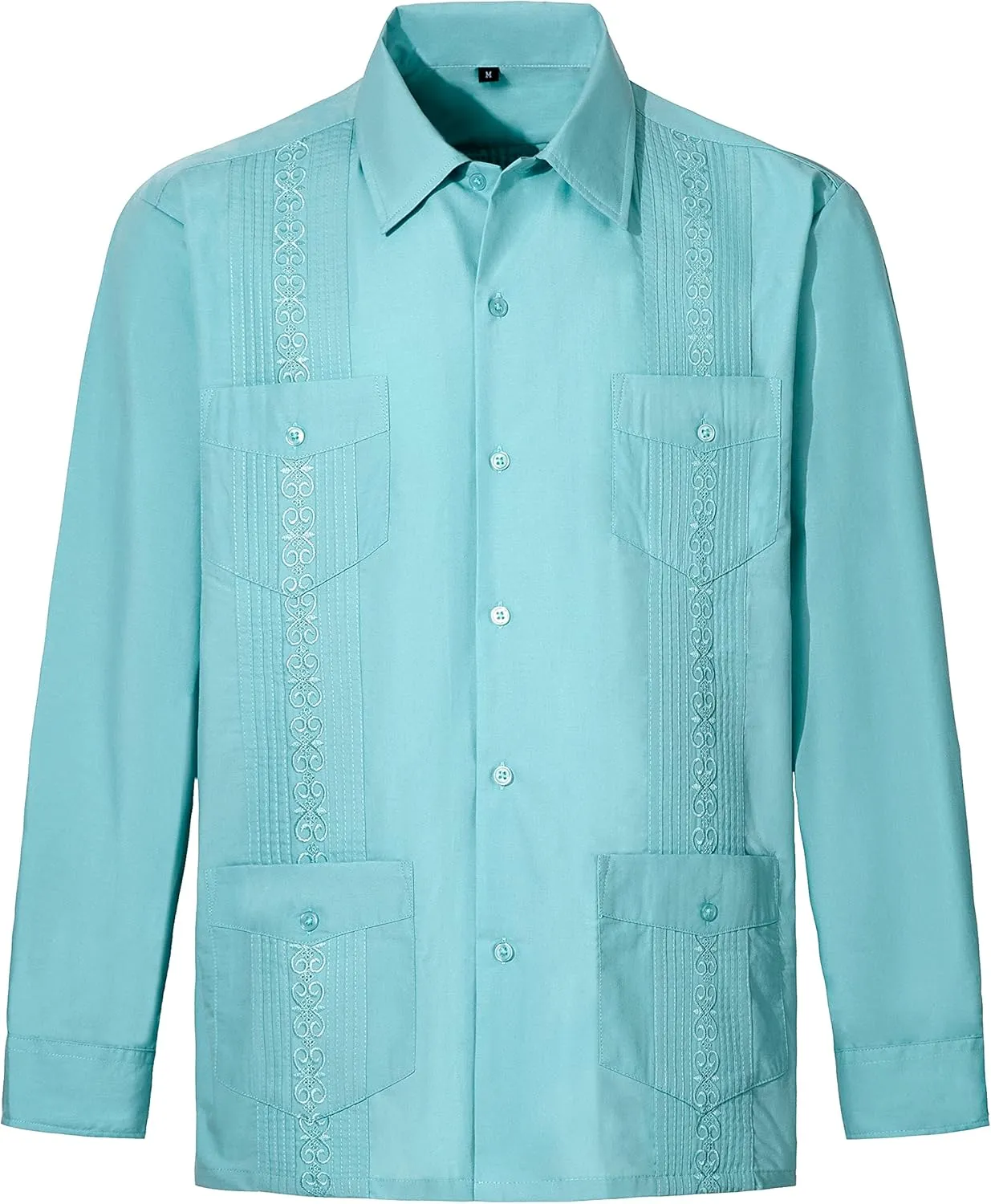 Men's Long Sleeve Guayabera Shirts Cuban Shirts