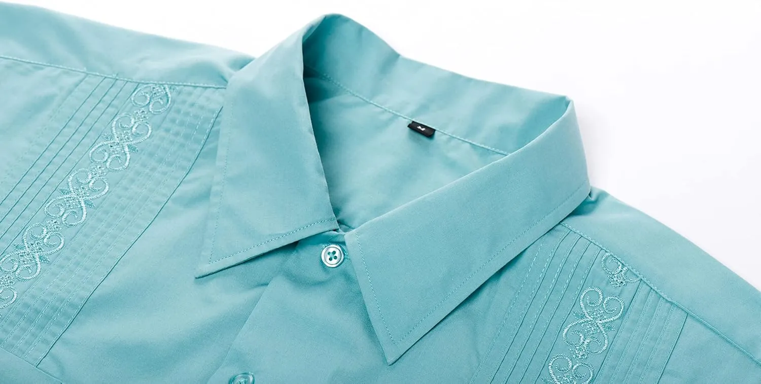 Men's Long Sleeve Guayabera Shirts Cuban Shirts