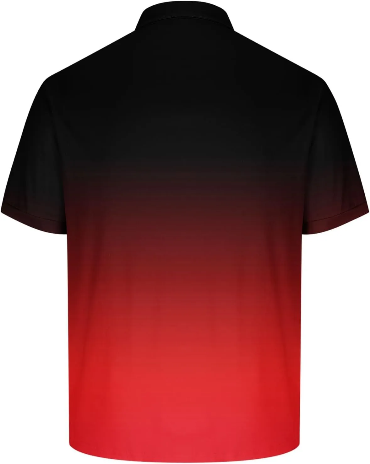Men's Polo Shirts Short Sleeve Casual Stylish Button Golf Shirts Gradient Moisture Wicking Collared Polos Tshirts