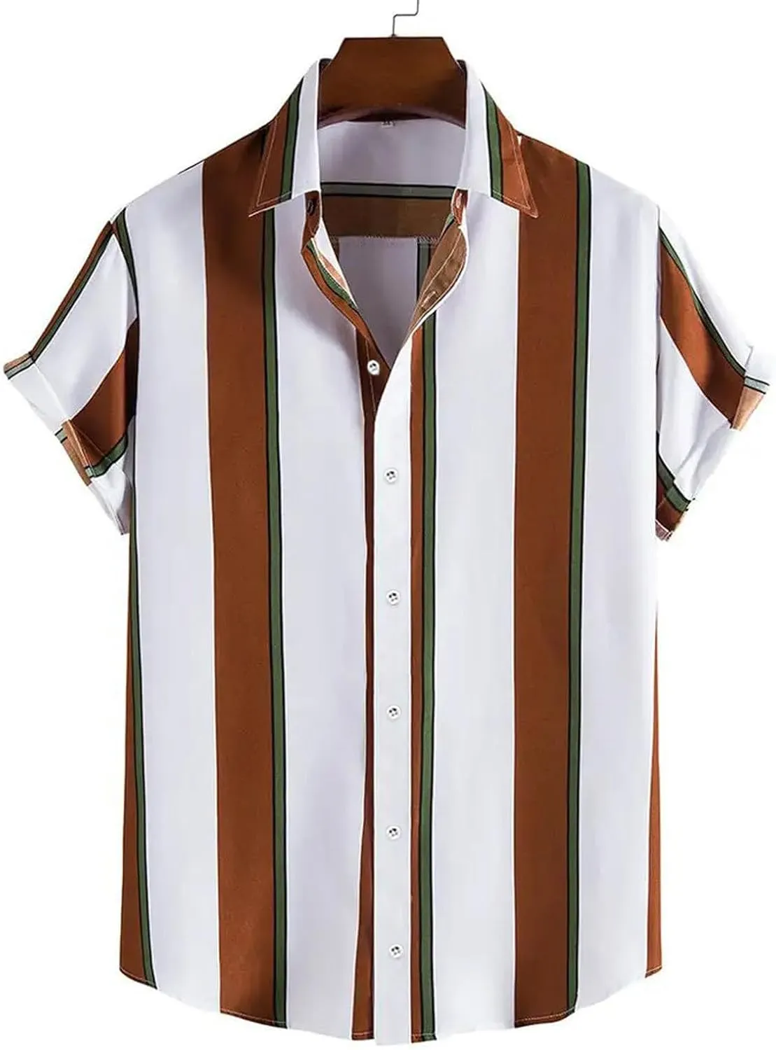 Men's Work Shirt Plaid Pearl Snap Shirts Short Sleeve Cuban Tees Vintage Western Shirts Casual Striped Shirts Tees