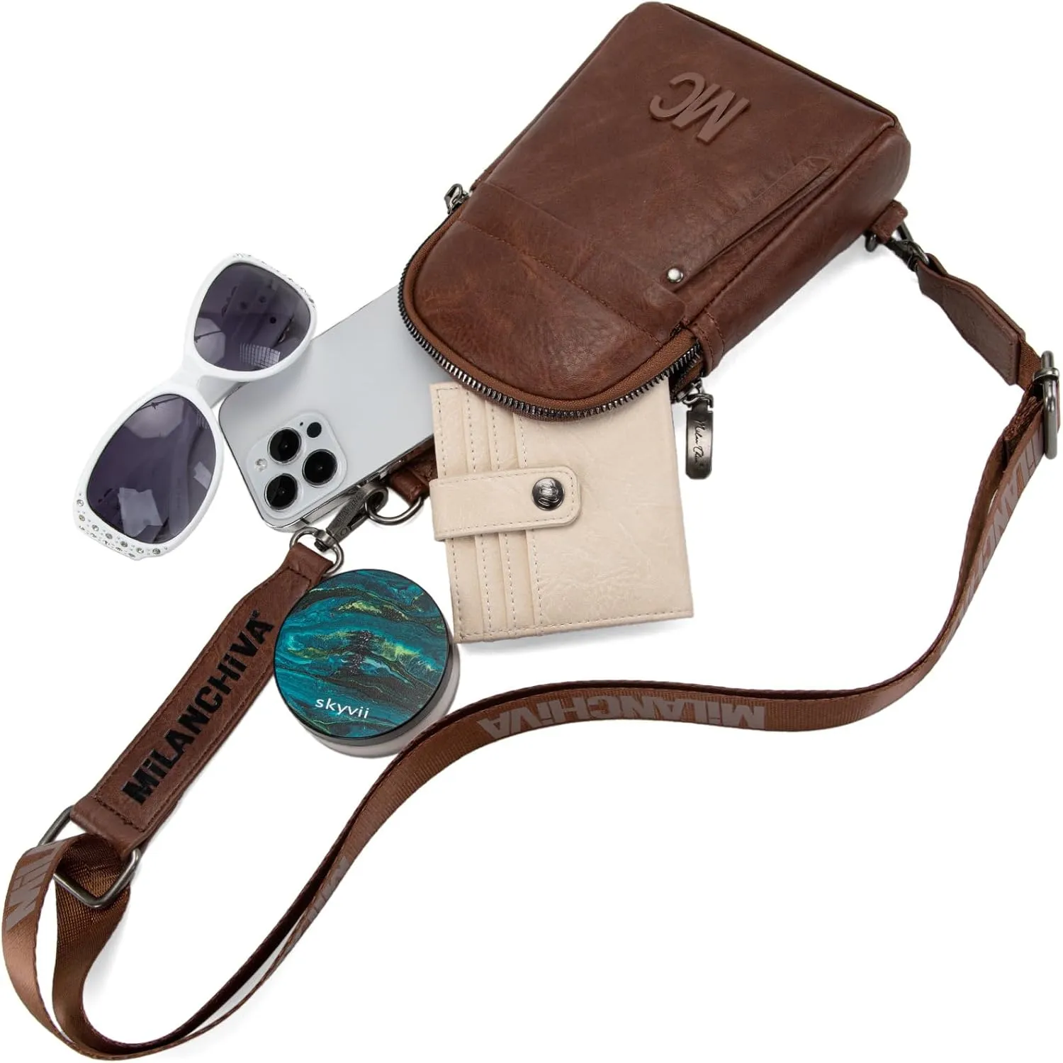 Milan Chiva Small Crossbody Bags for Women Chic Mini Sling Bag Purse and Waist Packs for Girls
