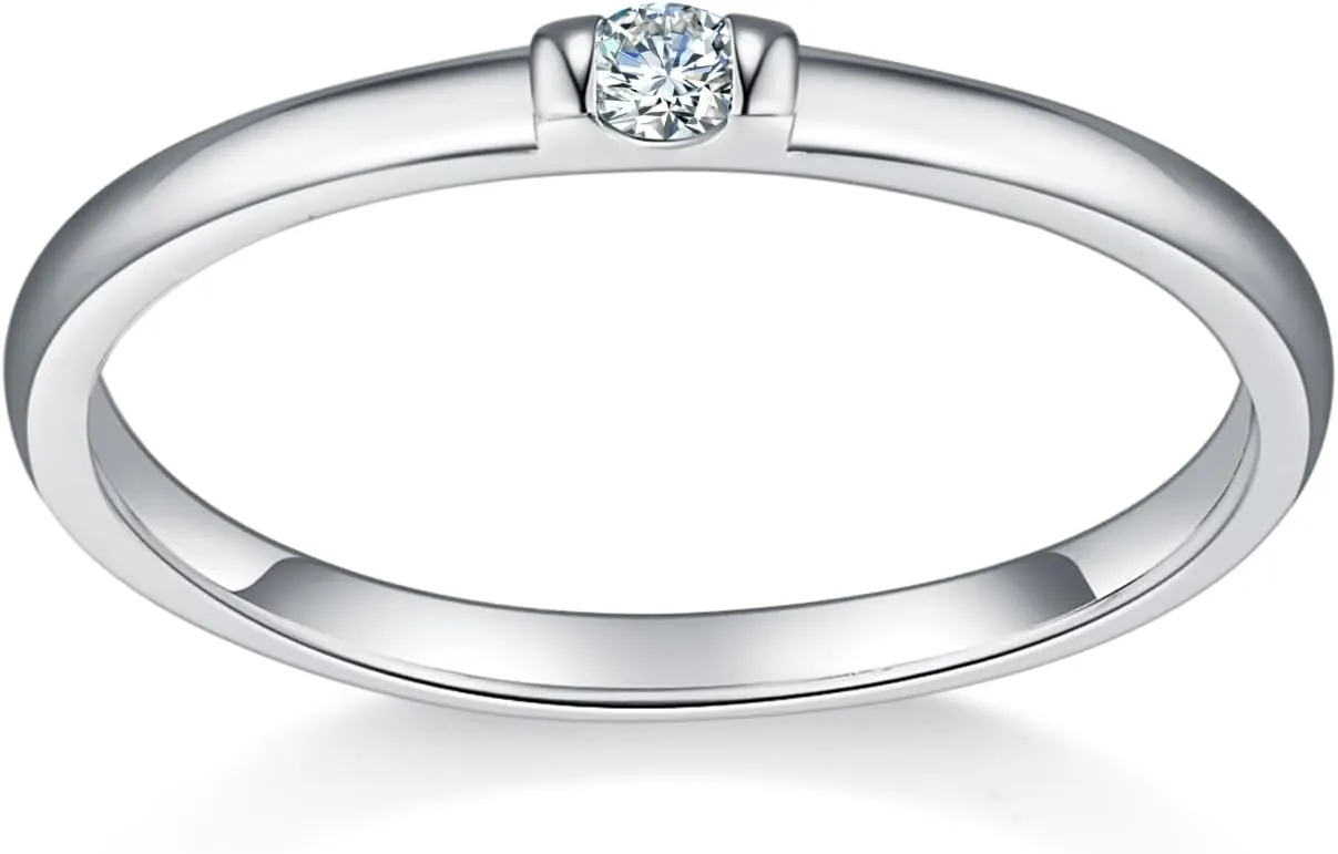 MINDDHA 14K Gold/White Gold Plated Infinity Eternity Band - Cubic Zirconia Ring for Wedding/Silver Rings, Gold Rings for Women - 2mm Band Size 4-12