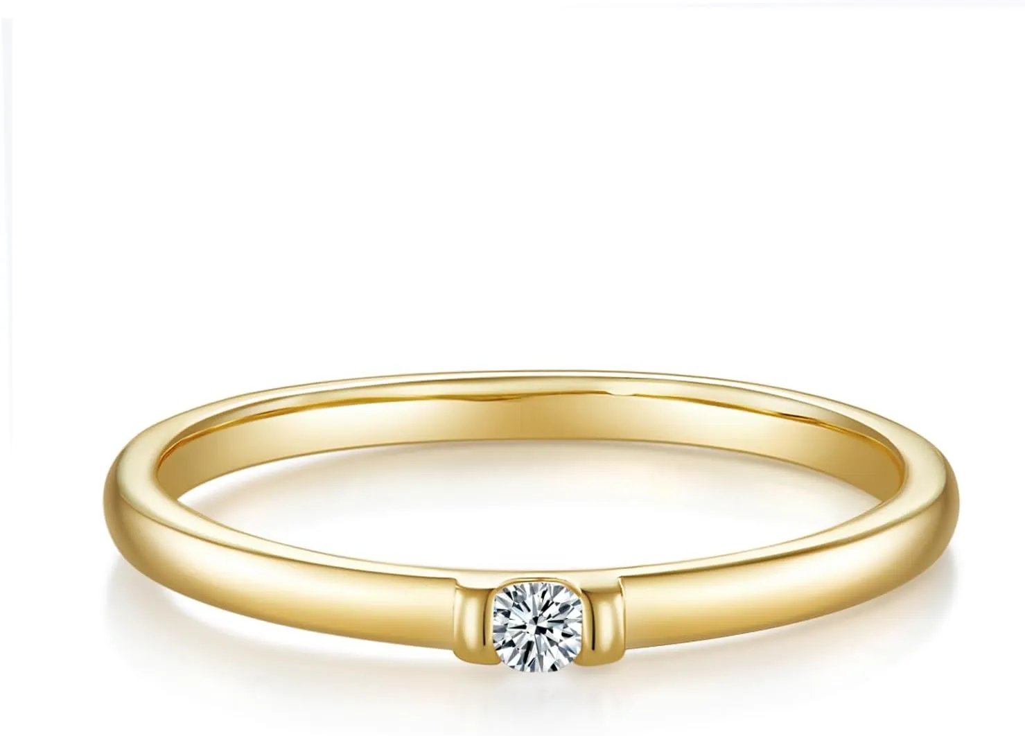MINDDHA 14K Gold/White Gold Plated Infinity Eternity Band - Cubic Zirconia Ring for Wedding/Silver Rings, Gold Rings for Women - 2mm Band Size 4-12