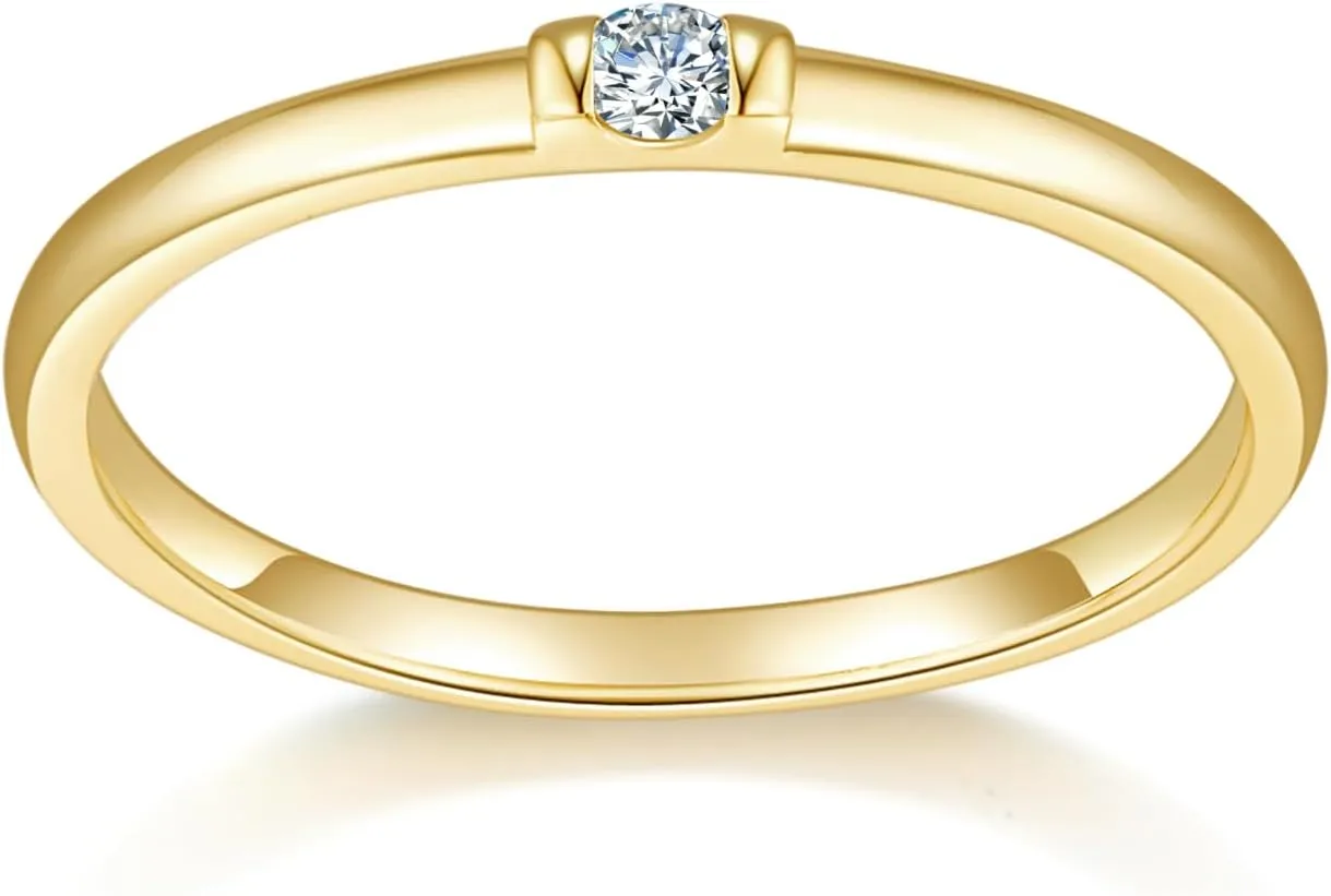 MINDDHA 14K Gold/White Gold Plated Infinity Eternity Band - Cubic Zirconia Ring for Wedding/Silver Rings, Gold Rings for Women - 2mm Band Size 4-12
