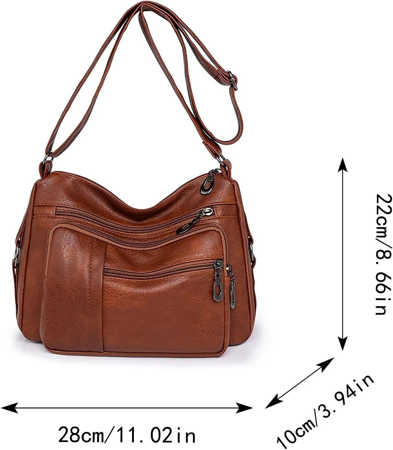 Mini Clutch Purse with Zipper Closure Women Vintage Soft Leather Water Proof Fashionable Crossbody Bag Classic