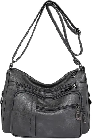 Mini Clutch Purse with Zipper Closure Women Vintage Soft Leather Water Proof Fashionable Crossbody Bag Classic